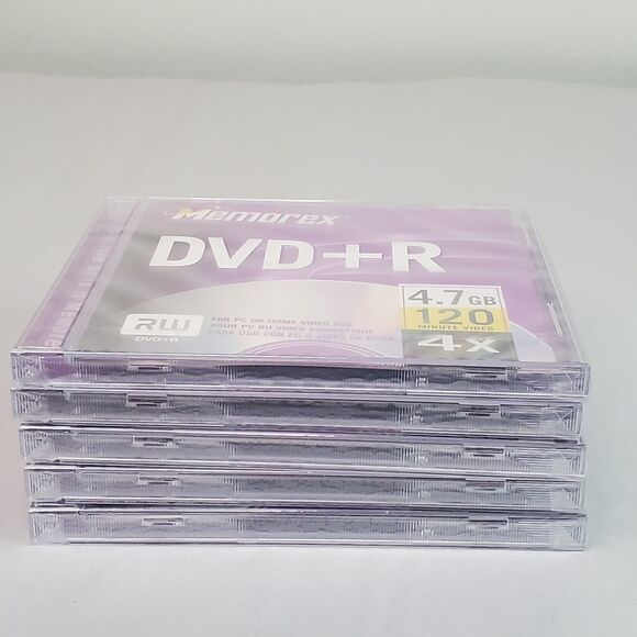 Lot Of 5 Memorex Write Once DVD-R 4.7GB 120Min New Sealed - Picture 7 of 10